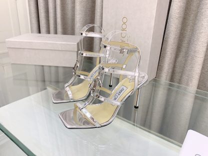 Jimmy Choo fashionable silver high heels - Image 3