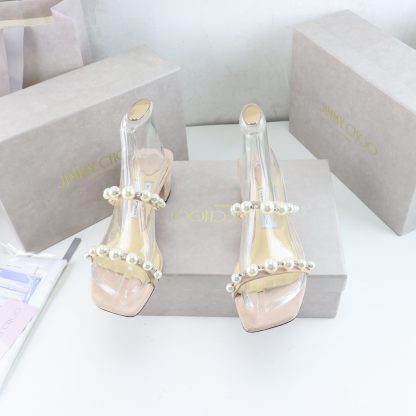 Jimmy Choo Fashion Pearl Sandals High Heels - Image 3