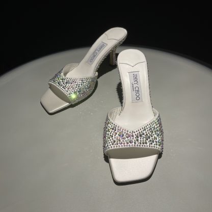 Jimmy Choo rhinestone gradient champagne high heels - Image 3