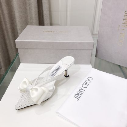 Jimmy Choo mesh diamond bow high heels - Image 3