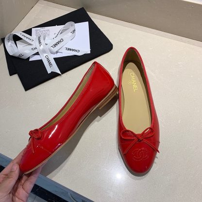 Chanel fashion items pure red elegant and exquisite ballet shoes - Image 3