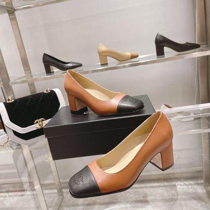 Chanel new apricot classic retro classic round toe shoes heel height 6.5cm - Image 3