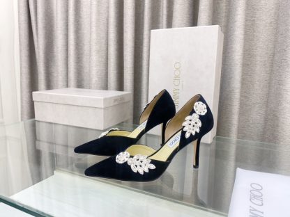 Jimmy Choo new style leaf diamond hollow high-heeled shoes - Image 3