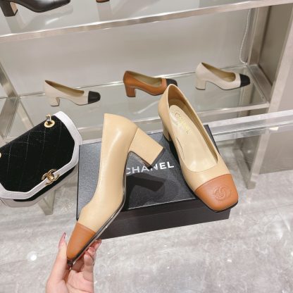 Chanel new beige classic retro classic round toe shoes heel height 6.5cm - Image 3