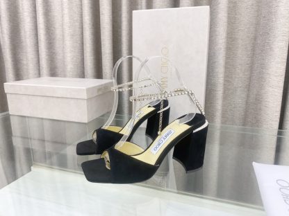 Jimmy Choo new crystal chain square toe high-heeled sandals - Image 3