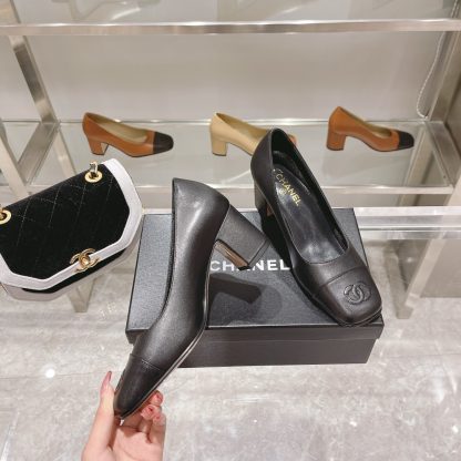 Chanel new classic thick heel retro round toe shoes heel height 6.5cm - Image 3