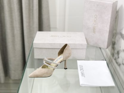 Jimmy Choo New Hollow Out Rhinestone High Heels - Image 3