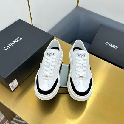 Chanel white with a touch of black casual versatile sports shoes - Image 3