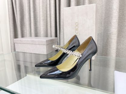 Jimmy Choo Strapless Rhinestone Pointed Toe High Heels - Image 3