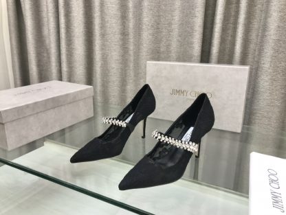 Jimmy Choo Strapless Rhinestone Pointed Toe High Heels - Image 3