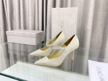Jimmy Choo Strapless Rhinestone Pointed Toe High Heels - Image 3