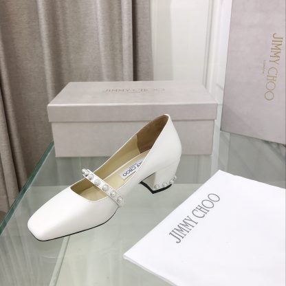 Jimmy Choo pearl rivet vintage block heel high heels - Image 3