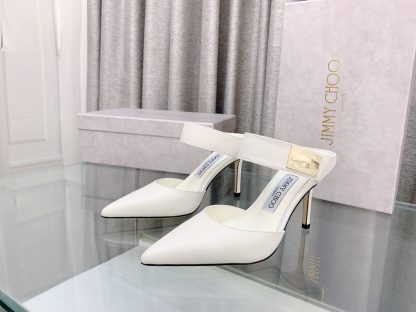 Jimmy Choo metal buckle half-drag women’s high-heeled shoes - Image 3