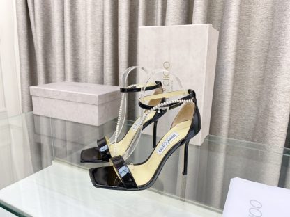 Jimmy Choo new crystal chain square head high heels - Image 3