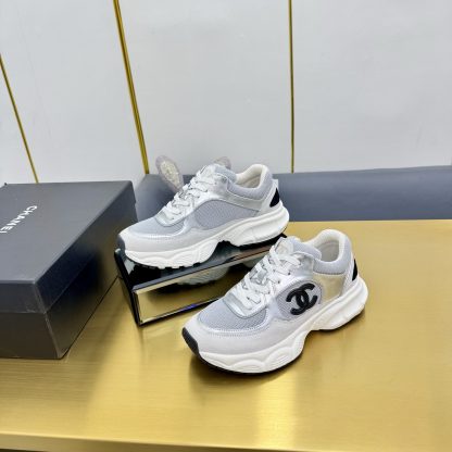 Chanel men's and women's couple silver-gray classic breathable casual dad shoes - Image 3