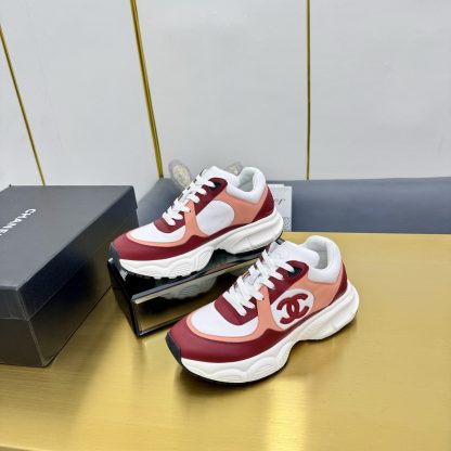 Chanel men's and women's couple's red and white classic sports casual shoes - Image 3