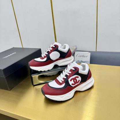 Chanel men's and women's couple's red and black classic sports casual shoes - Image 3