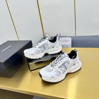 Chanel men's and women's couple's white and black classic breathable versatile casual dad shoes - Image 3