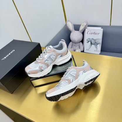 Chanel men's and women's couple silver pink classic breathable casual dad shoes - Image 3