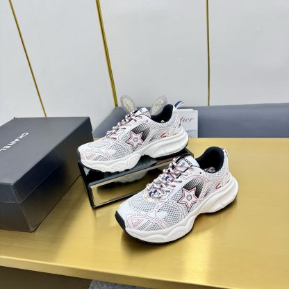 Chanel men's and women's couple's white, black and red classic breathable casual dad shoes - Image 3