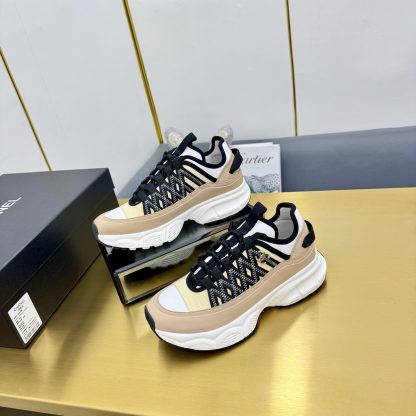 Chanel men's and women's couple's brown and black classic sports casual dad shoes - Image 3