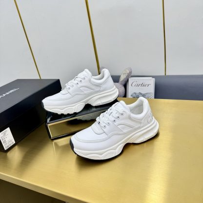 Chanel men's and women's couple's pure white classic sports fashion casual dad shoes - Image 3