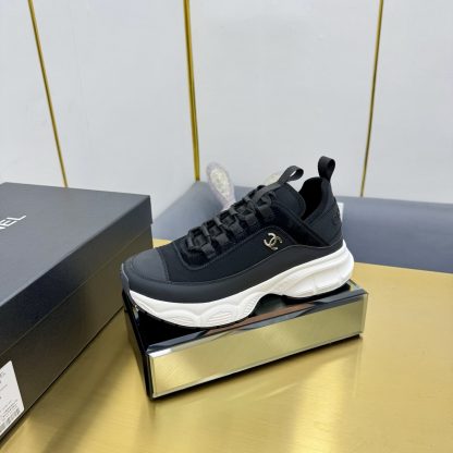 Chanel men's and women's couple's pure black classic sports all-match casual dad shoes - Image 3