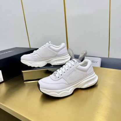Chanel men's and women's couple's white mix and match light gray classic sports casual dad shoes - Image 3