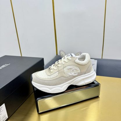 Chanel unisex couple's light yellow brown casual dad shoes - Image 3