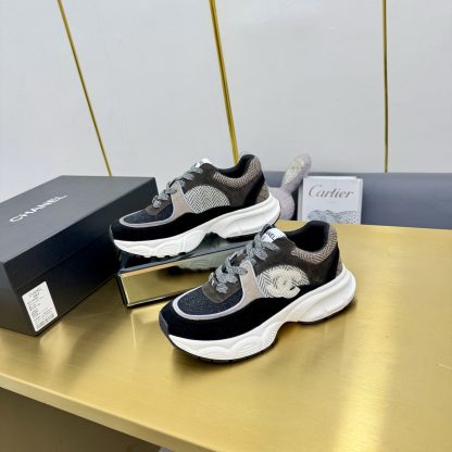 Chanel unisex couple's black and brown casual shoes - Image 3