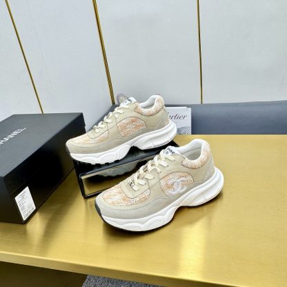 Chanel unisex couple's apricot with orange casual dad shoes - Image 3
