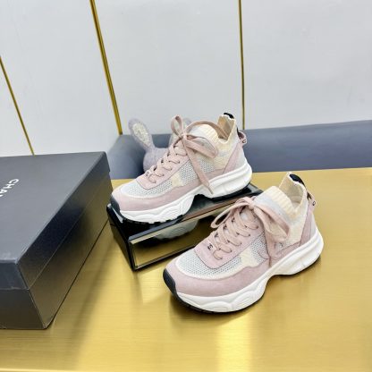 Chanel unisex couple's pink with apricot casual dad shoes - Image 3