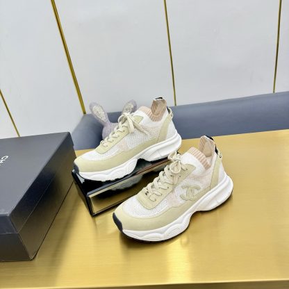 Chanel unisex couple's light green with white casual dad shoes - Image 3
