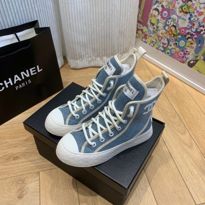 Chanel new comfortable dark blue mid boots - Image 3