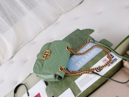 Gucci Marmont Green Shoulder Bag - Image 3