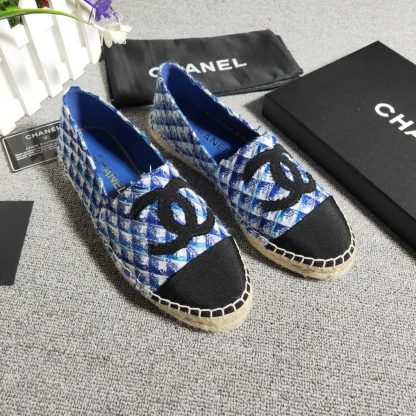 Chanel blue and white checkered numb casual shoes - Image 2