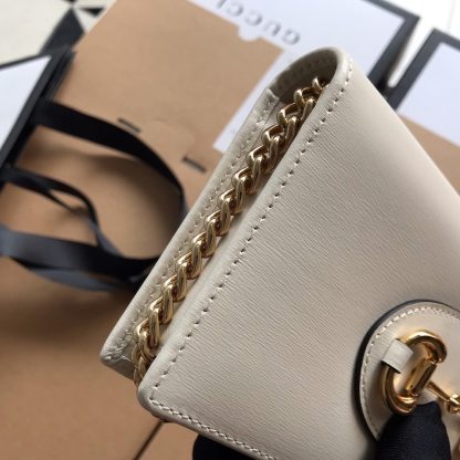 Gucci White Classic 1955 Full Leather Horsebit Bag - Image 3