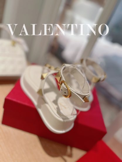 VALENTINO Metallic Studded Platform Sandals - Image 3