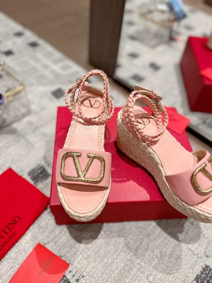 VALENTINO Braided rope wedge sandals - Image 3