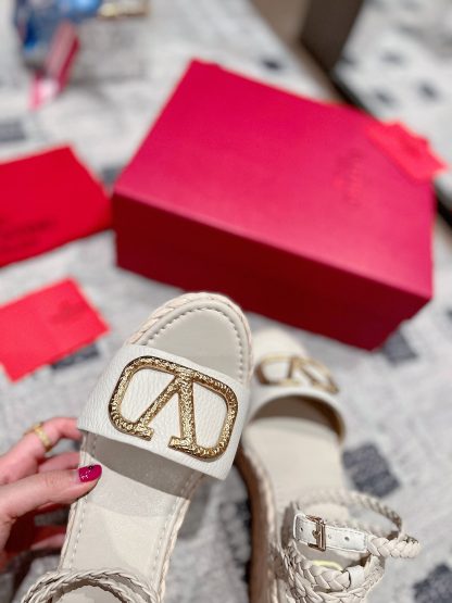 VALENTINO Braided rope wedge sandals - Image 4