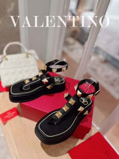 VALENTINO Studded Metal Platform Sandals - Image 2