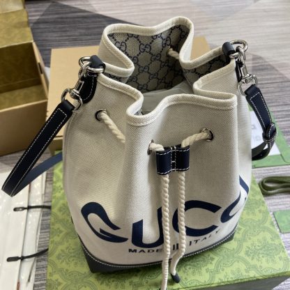 Gucci blue canvas bag - Image 4