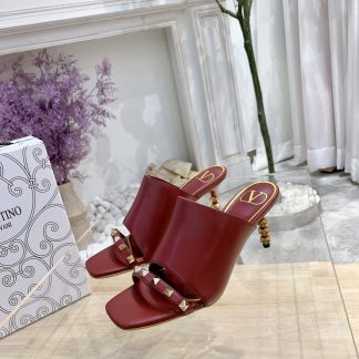 VALENTINO square toe rivet elegant sandals high heels