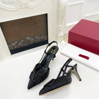 VALENTINO simple temperament back hollow sandals high heels