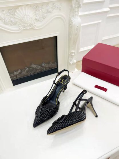 VALENTINO simple temperament back hollow sandals high heels