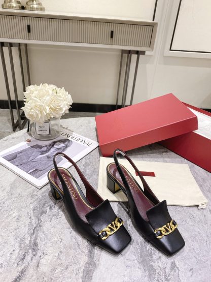 VALENTINO Gold V-Chain High Heels - Image 3