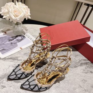 VALENTINO classic gold rivet temperament high heels