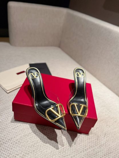 VALENTINO exquisite V buckle transparent film sandals high heels - Image 3