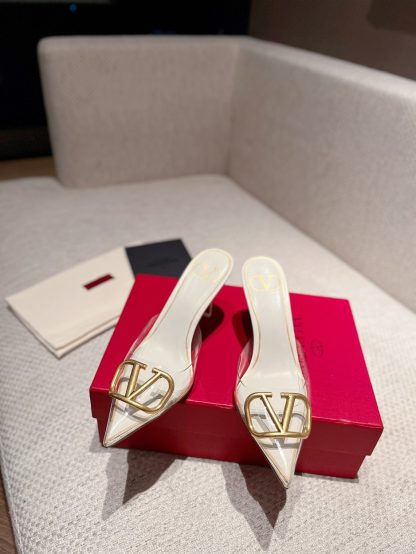 VALENTINO exquisite V buckle transparent film sandals high heels - Image 3
