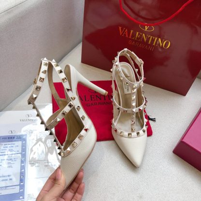 VALENTINO Litchi leather series elegant high heels - Image 3